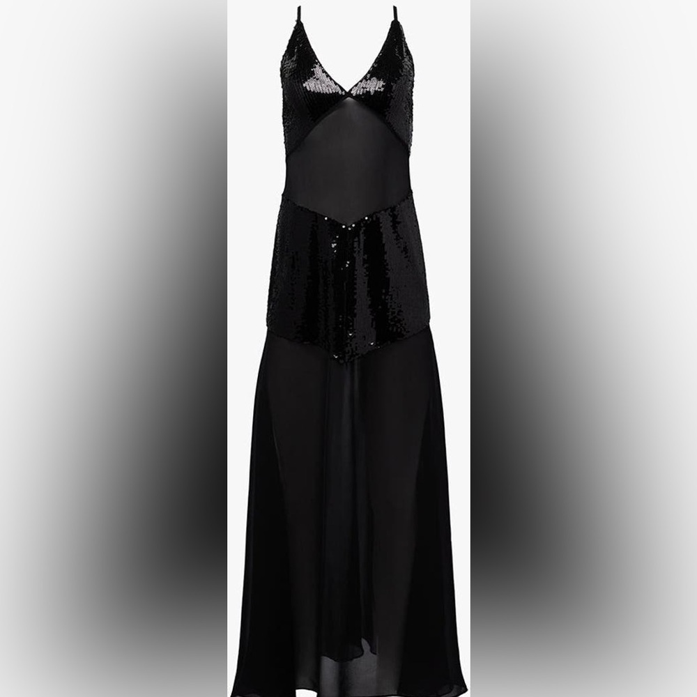 NWT WeWoreWhat Sequin Sheer panel Maxi Dress size 4 - Picture 6 of 12